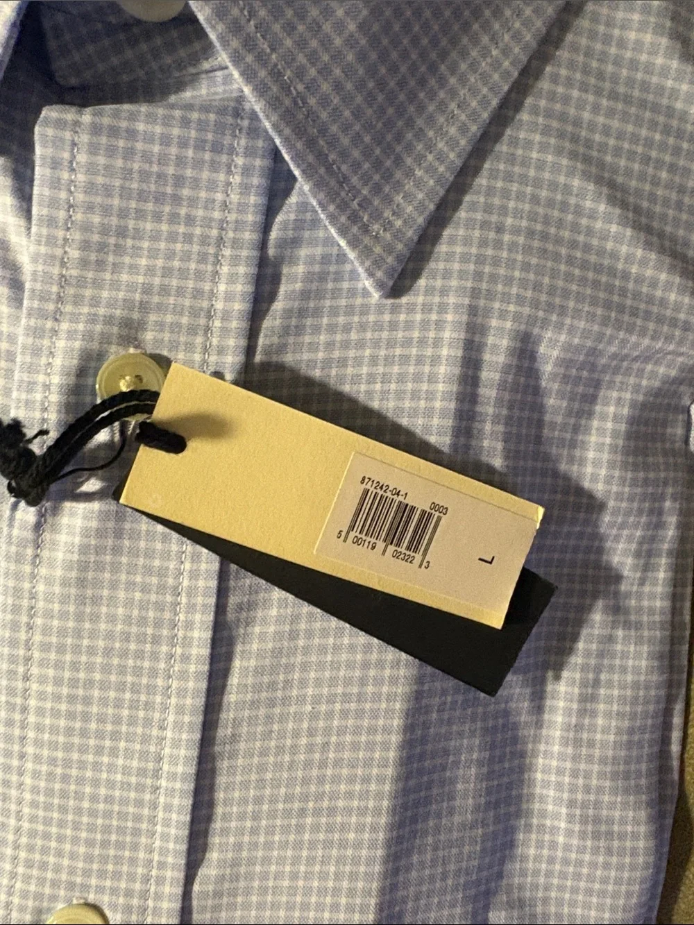 Banana Republic Light Blue Micro-Check Dress Shirt - Spread Collar